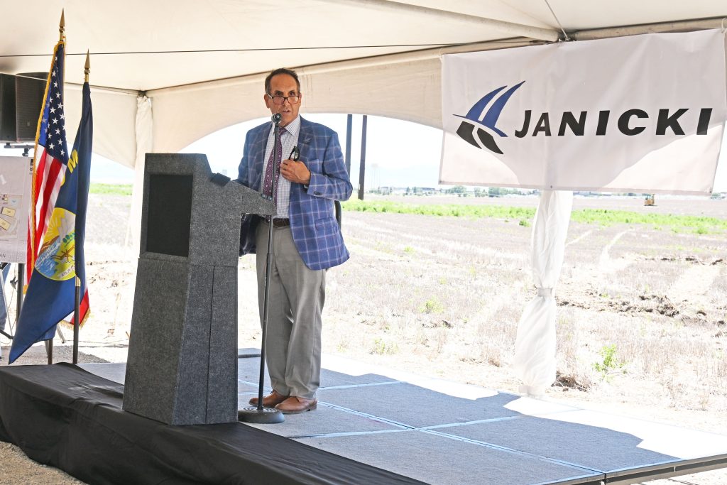 Janicki Industries President John Janicki provided his remarks during the Janicki Montana groundbreaking ceremony. Photo credit Eric Peterson